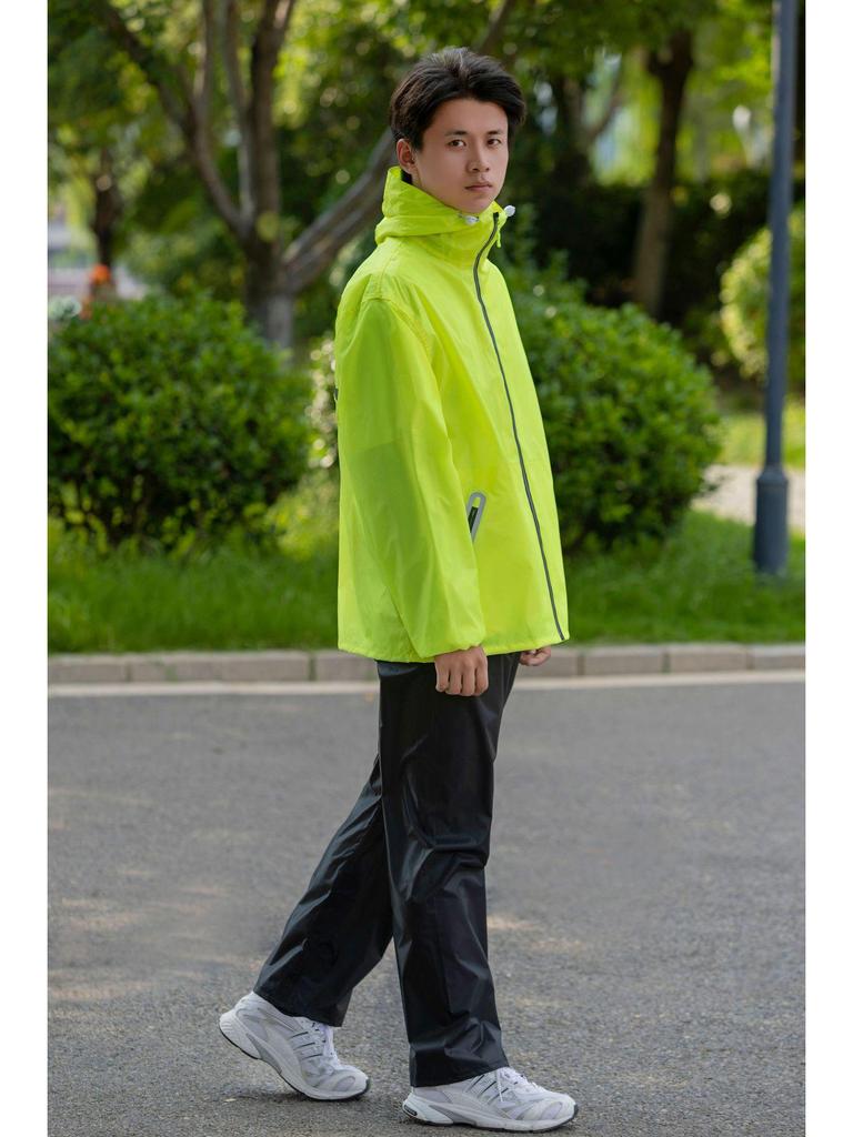 Unisex Full-Body Rainproof Raincoat and Pants Set for Outdoor Activities