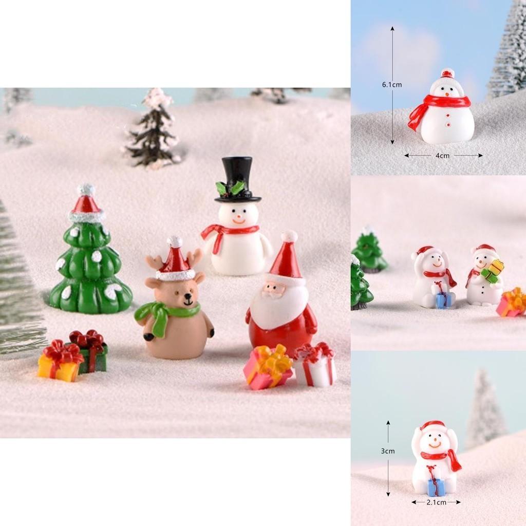 Verspielter Weihnachtsbaum Weihnachtsmann Schneemann Ornamente Perfekte Miniatur-Gartenfiguren Für Kreative DIY-Projekte