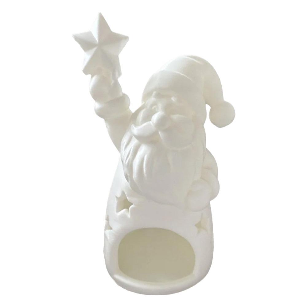 1D Printed Christmas Candle Holder Hollow Out Unpainted Gnome Shape Candle Holder Plastic Xmas Candle Stand