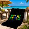 Brasilien Kunstwerk Gedrucktes Mikrofaser Strandtuch, Weich und Saugfähig, Schnelltrocknend, Ideal für Sommerreisen, Strand-Essentials, Schwimmbad