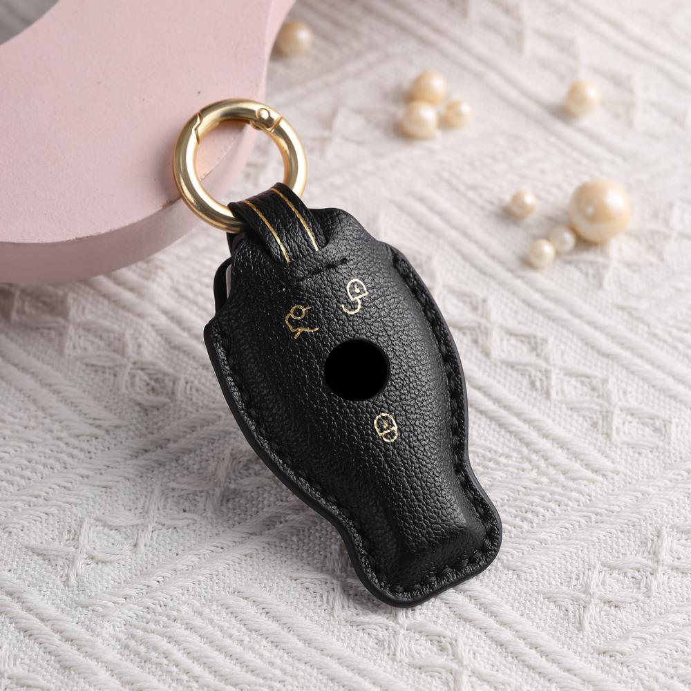 2 3 Botton Leather Car Key Case Fob Cover For Mercedes Benz Cla Glc Gla Glk W203 W210 W211 W204 W176 A B C Class Amg Accessories