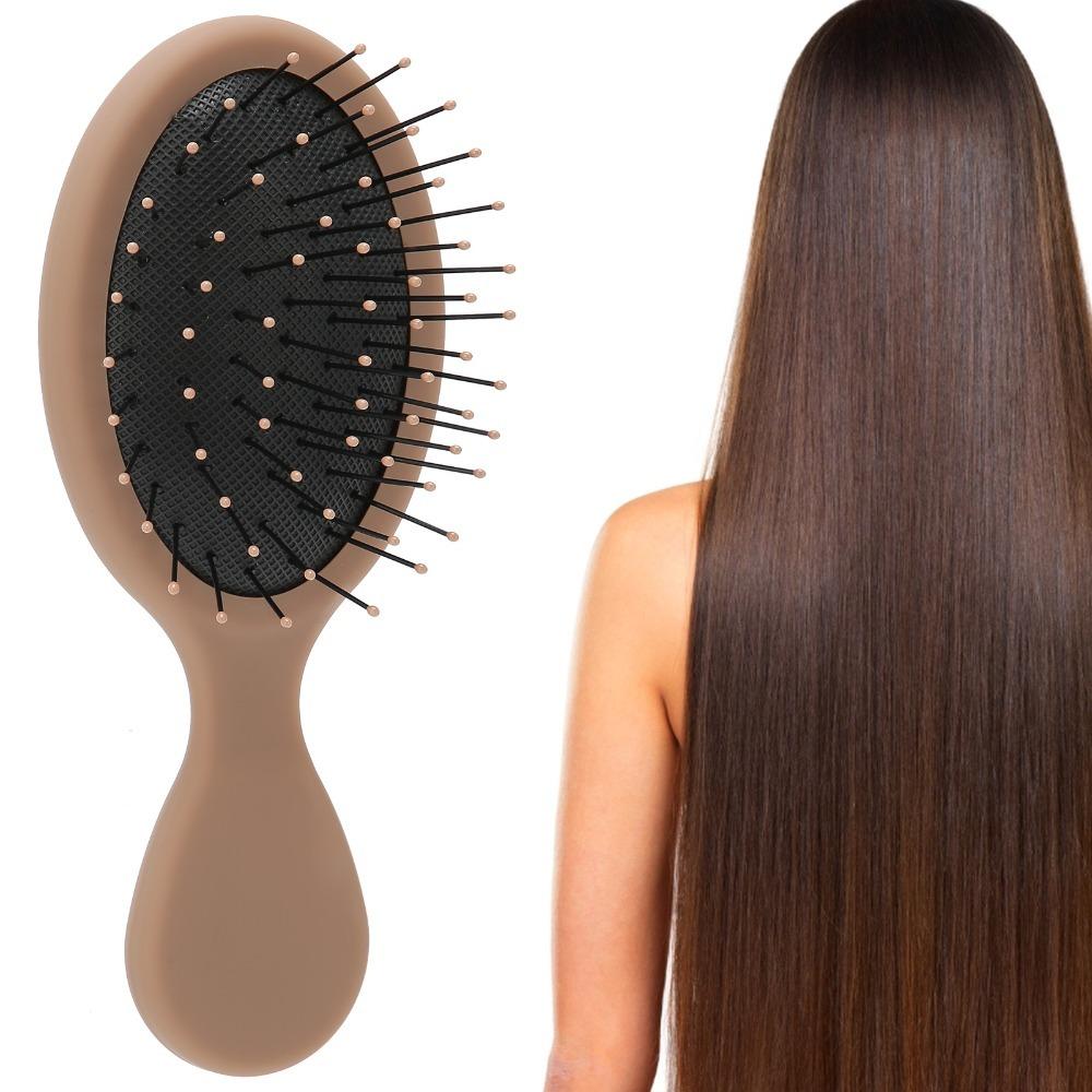 Vented Hair Straightening Brush Portable Hair Detangler Brush  For Travel коричневый