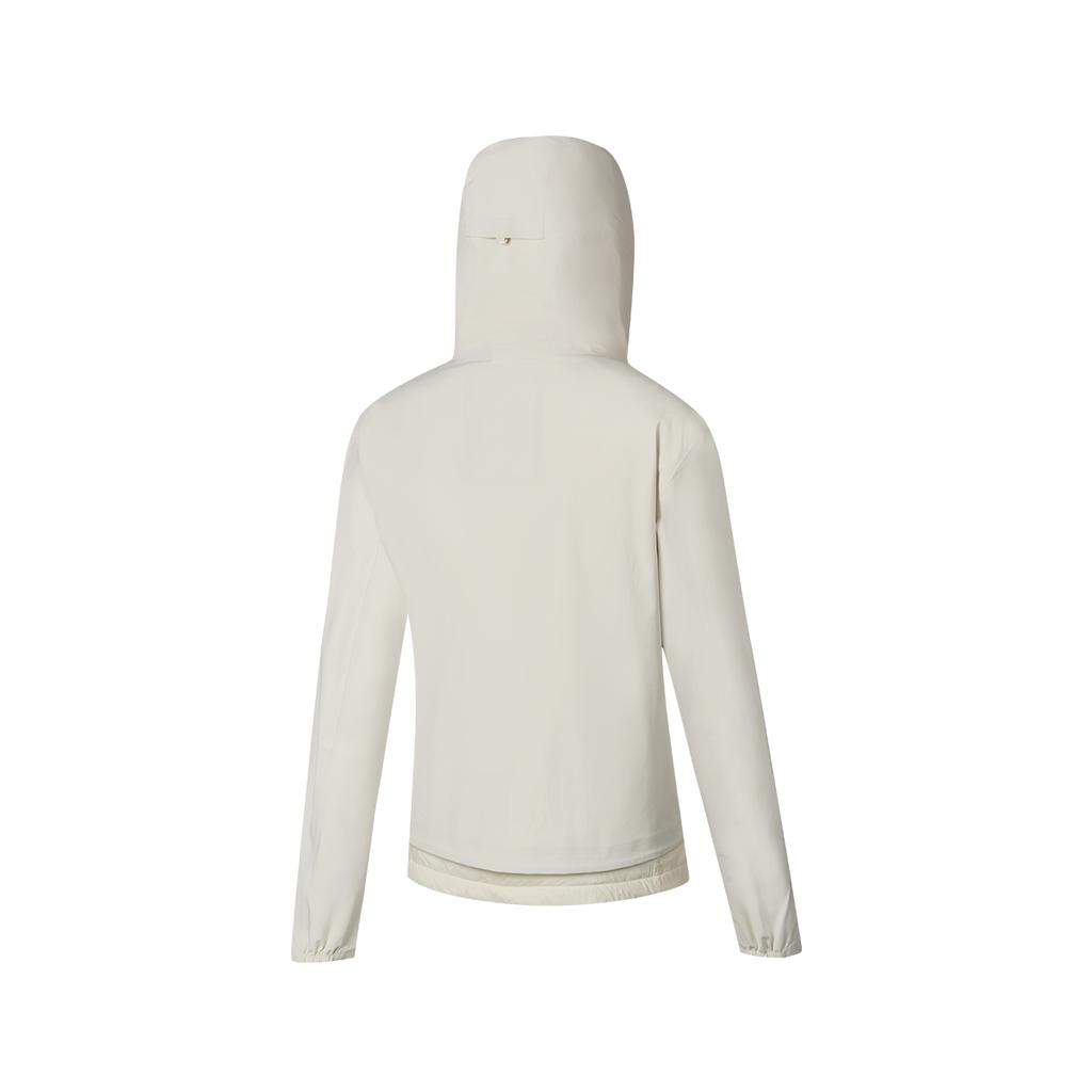 Saucony Running Training Series Hooded Zip Windproof Water-Resistant Warmth 3-In-1 Jacket Women outerwear Antique-White SA1259TT01T-WT025