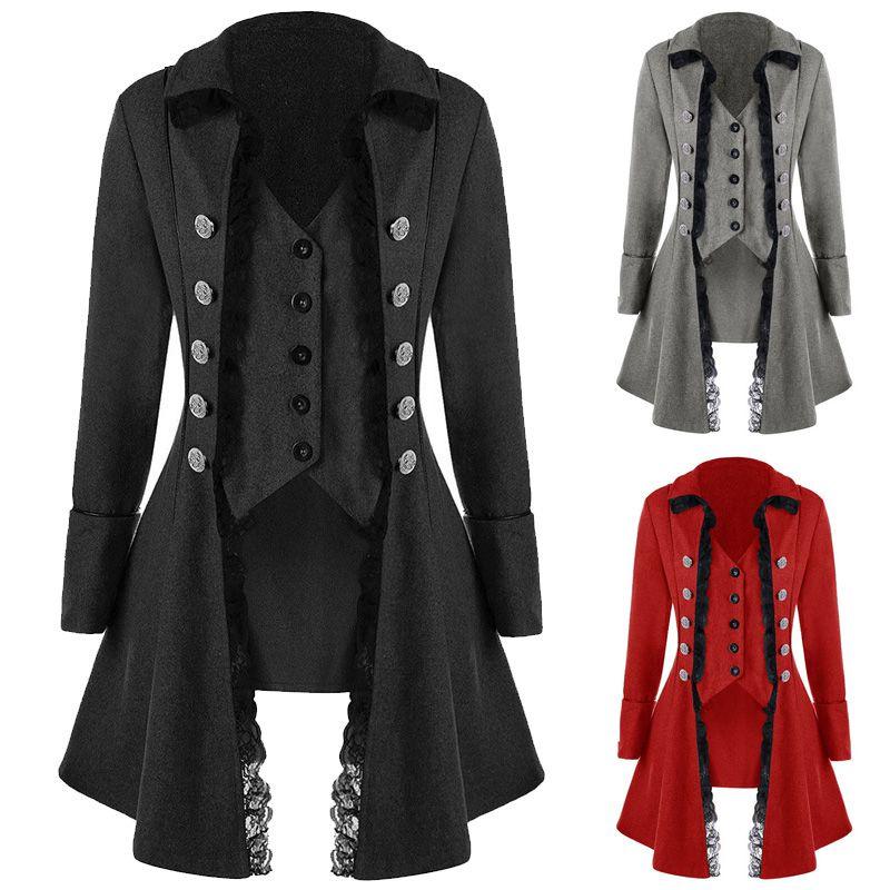 Vintage Gothic Men's Steampunk Corset Coat For Halloween Party