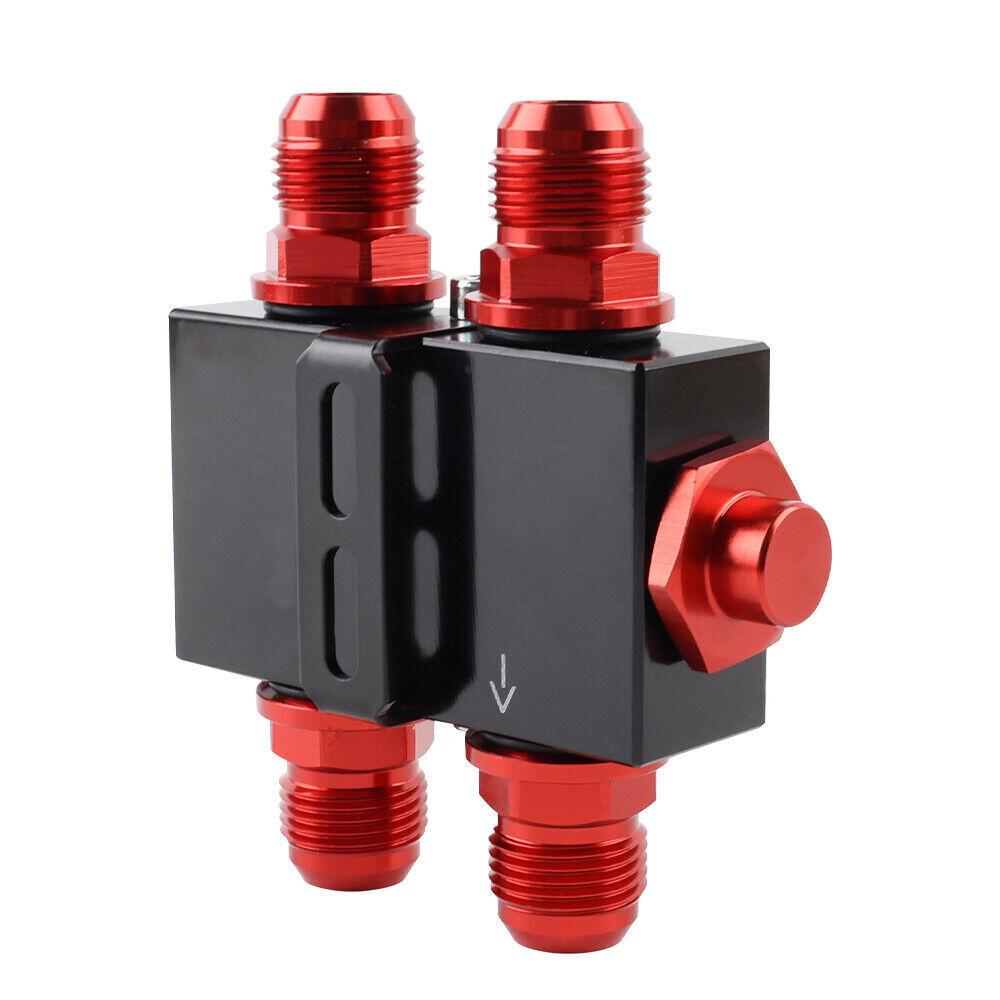 Billet Oil Filter Sandwich Plate Adaptor With In- Line Oil Thermostat Sandwich With Thermostat AN10 Fitting Adapter