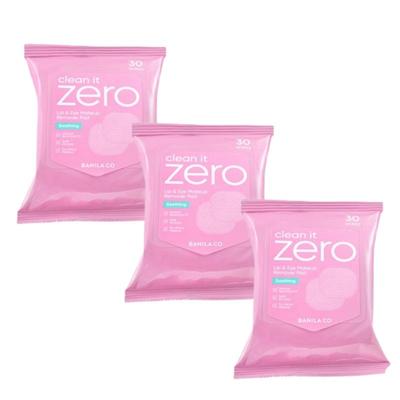 Almofada Removedora Suavizante para Lábios e Olhos Clean It Zero (30 pensos × 3 embalagens)