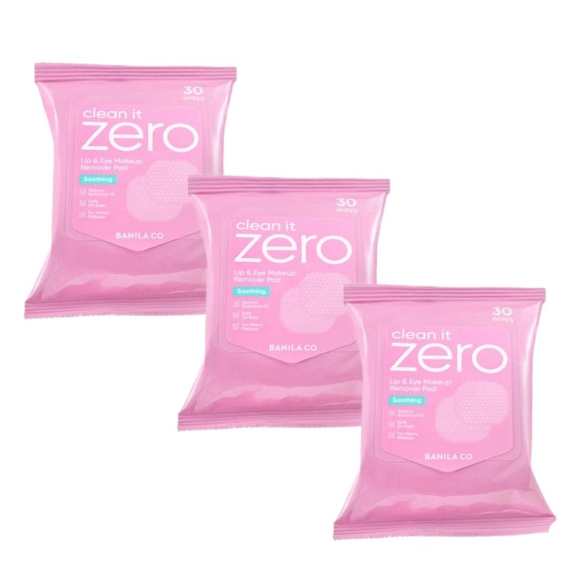 

BANILA CO Clean It Zero Успокаивающие подушечки для снятия макияжа с губ и глаз (30 прокладок × 3 упаковки)