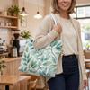 Elegant Green Leaf Print Tote Bag Fashion Daily Shoulder Handbag for Outdoor Use