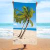 Tropical Palm Tree Beach Towel Summer Ocean Landscape Print Large Bath Towel Quick Dry Sand Free Swimming Pool Vacation Blanket