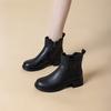 Leather Martin boots women's fashion versatile short boots 2025 new autumn and winter thin boots fashion thick-soled brown boots