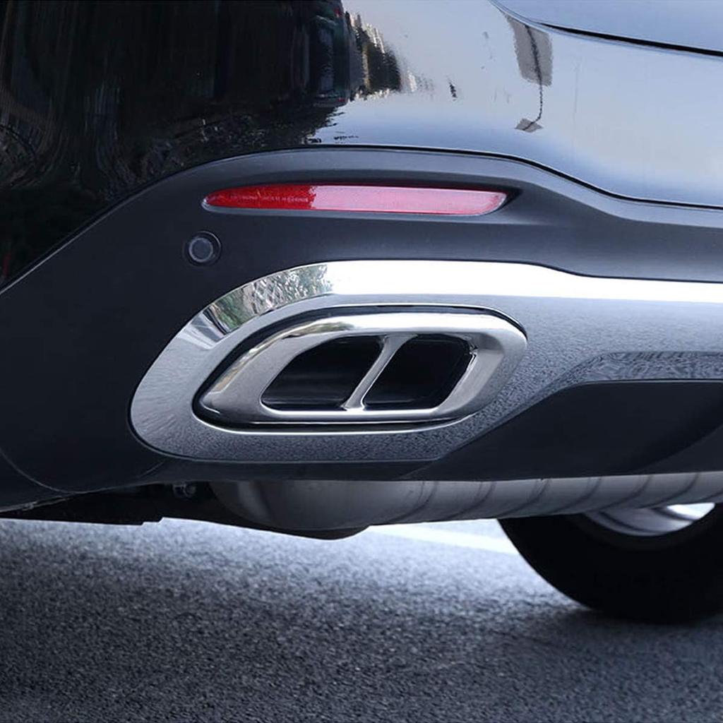 YIWANG Stainless Steel Exhaust Muffler Tail Tip Pipe Trim Cap Cover Frame 2Pcs For Mercedes Benz GLE GLC GLS W167 X253 X167 2019 2020 Auto