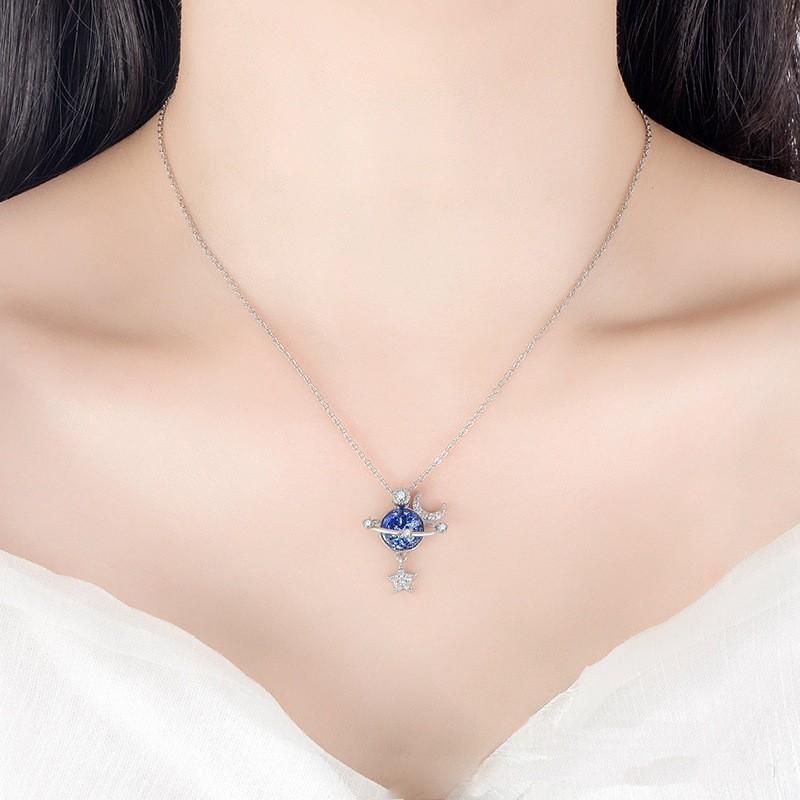 Cosmic Star Moon Necklace With Cartoon Design For Women And Men