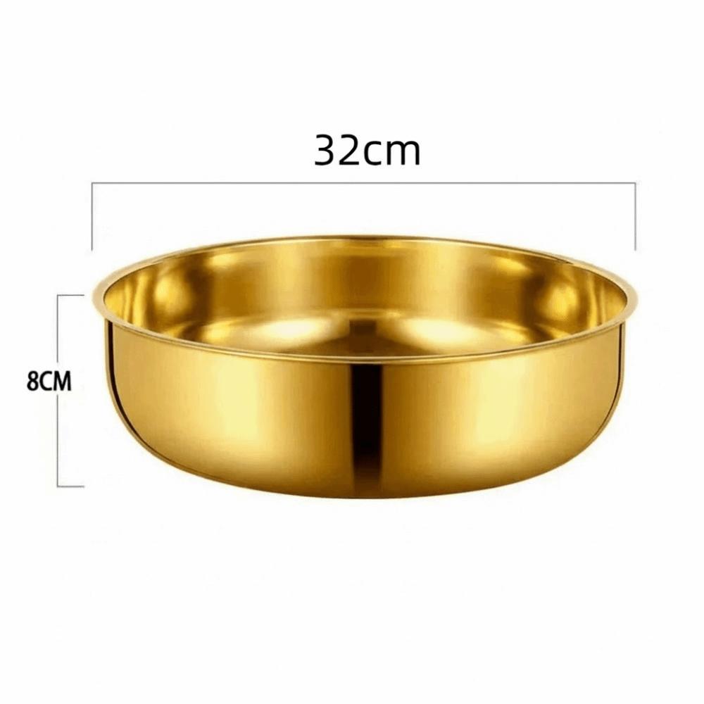 

Stainless Steel Flour Mixing Bowl Gold Silver without Lid Soup Salad Bowl Large Capacity Multi Purpose Cooking Basin золотой
