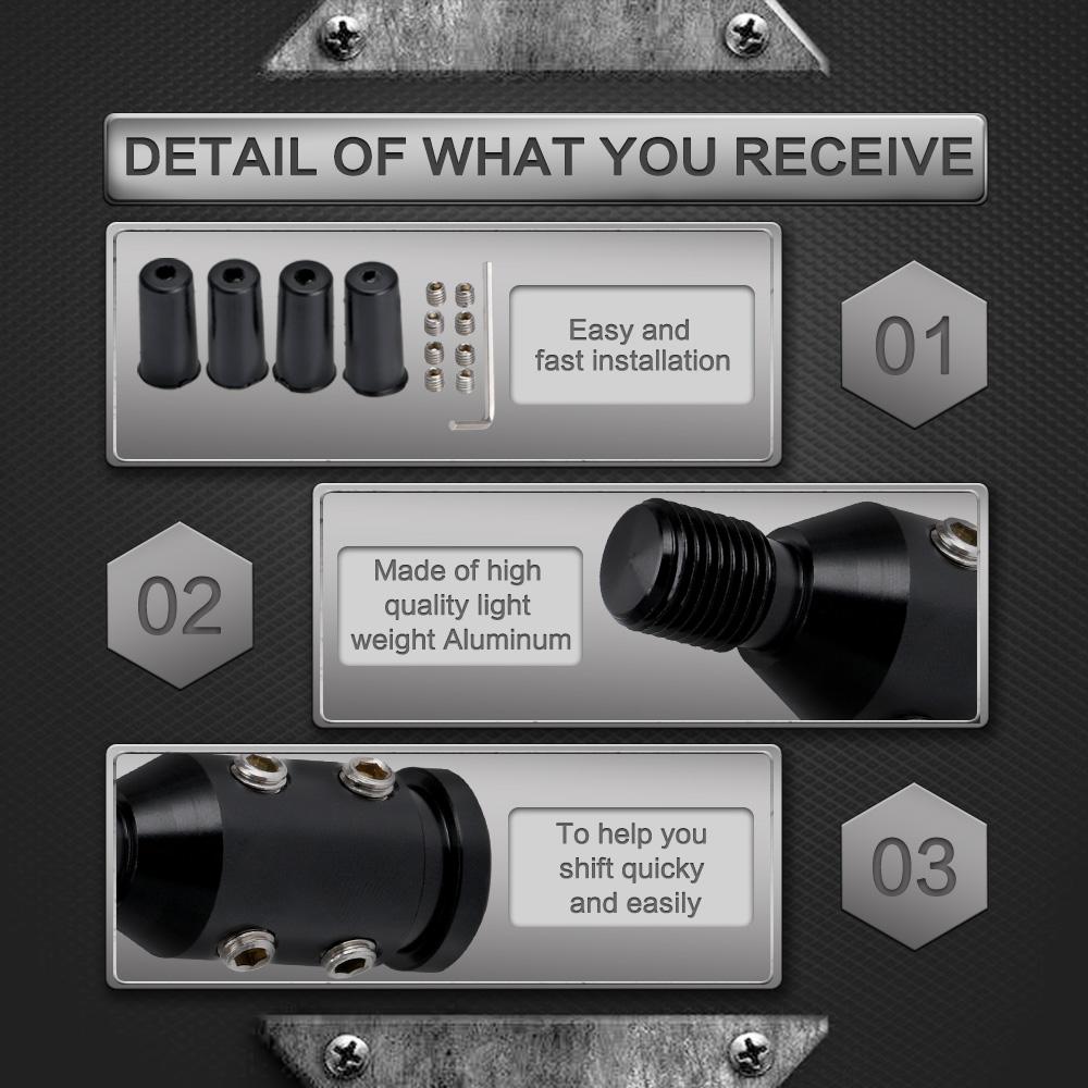 Universal växelspaksratt i aluminium för växelspaksadapter för icke gängade växlare för BMW Mini 4 färger