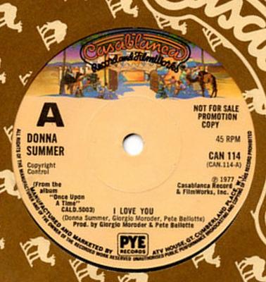 7-Zoll Schallplatte DONNA SUMMER - I Love You CAN114PROMO Casablanca 1977 UK Soul/Funk Gebraucht