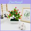 Plastic Faux Camellia Sasanqua Tree Miniature Ornament For Home Decor And Photography Props