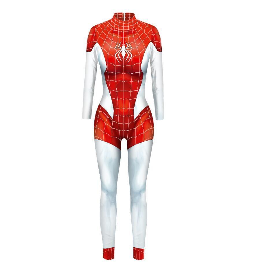 Halloween Spiderman Cosplay Jumpsuit Women's Slim Tights Bodysuit