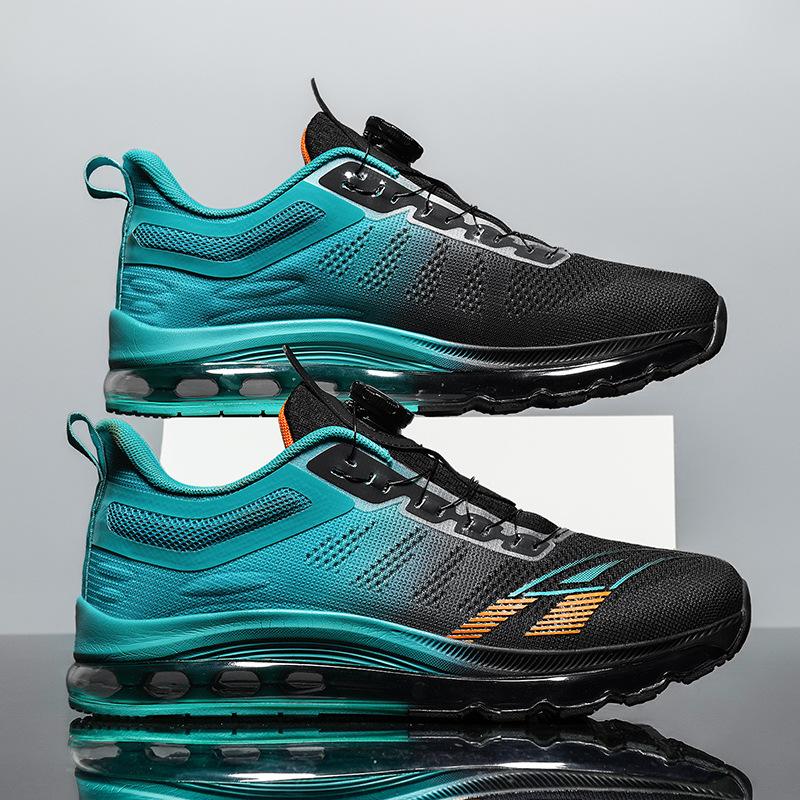 Sneakers new rotating button casual shoes men's air cushion running shoes large size shoes mesh shoes fashion casual shoes