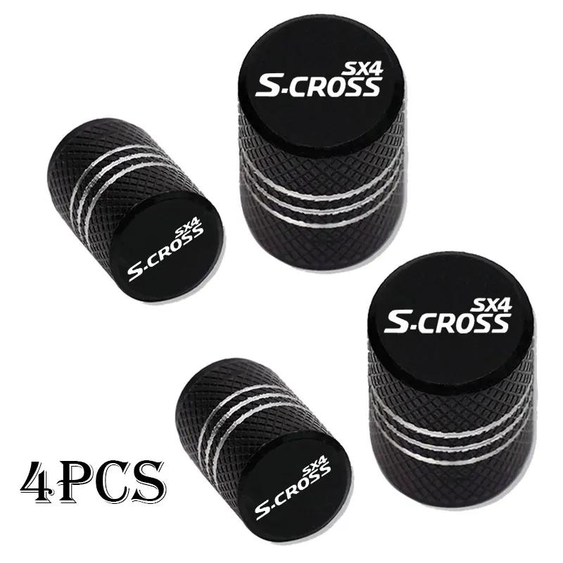 Car Wheel Tire Valve Caps Tyre Stem Covers Airdust Waterproof Accessories For Suzuki SX4 S Cross