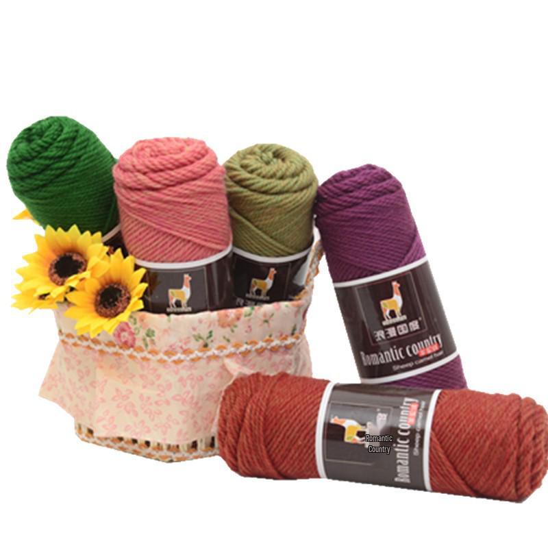 Alpaca Wool Medium-thick Yarn for Hand-knitted Men's and Women's Multi-color Hats, Scarves, and Coats.