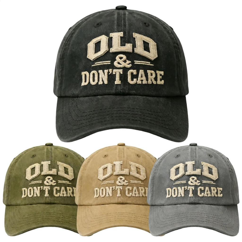 Baseball Caps Letter OLD Dont Care Embroidery Retro Washed Cotton Baseball Cap For Men Women Snapbacks Outdoor Sport Sun Hat