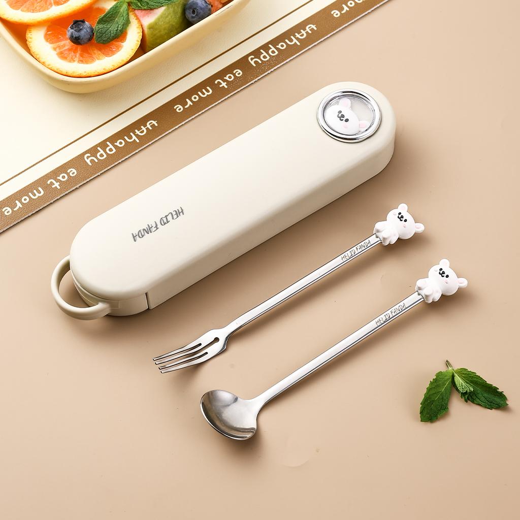 Kitchen Dinner Set 316 Stainless Steel Cutlery Set Portable Spoon Fork Set With Storage Case Children Tableware Set