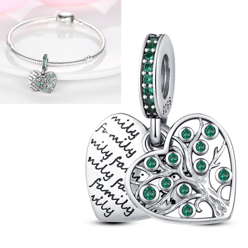 Neuer 925er Silber Kaktus Kleeblatt Anhänger Frühlingsgrüne Serie Perlenanhänger Für Original Perlenarmband DIY Schmuck