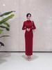 Elegant High-End Autumn Winter Dress: Warm, Semi-High Collar, Slimming Socialite Style
