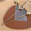 Marrowsome Gold Kanzashi Hair Stick Pin for Kimono, Single Prong with Ball