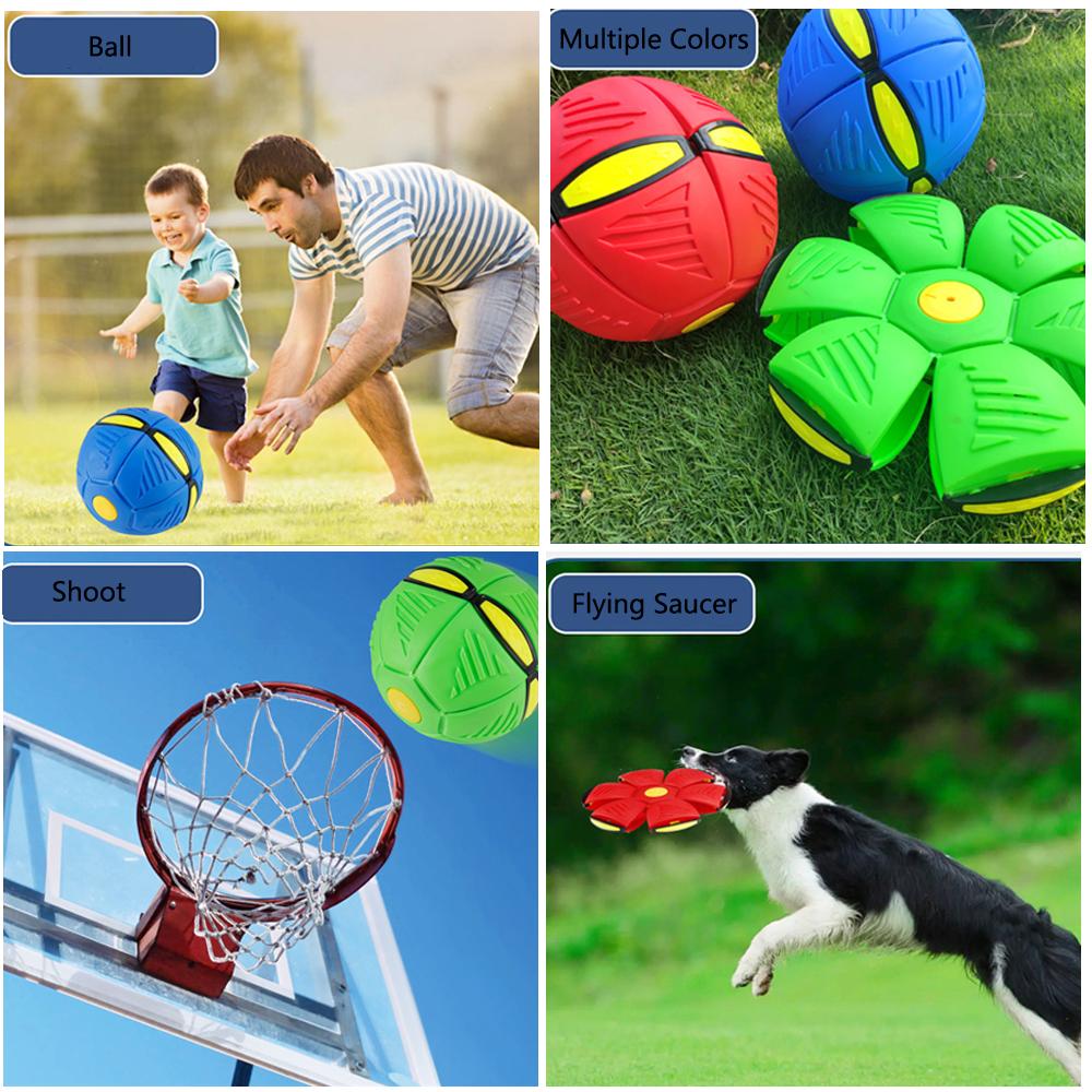 Pet Toy Flying Saucer Ball, Flying Saucer Ball Dog Toy For Dog Cat Red 3 Light