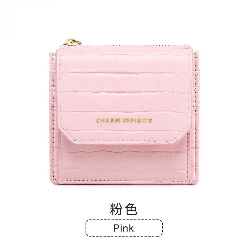 

Новый кошелек для карт с тиснением под крокодила, сумка для хранения монет и карт, многофункциональная модная сумка для мелочи на молнии. розовый