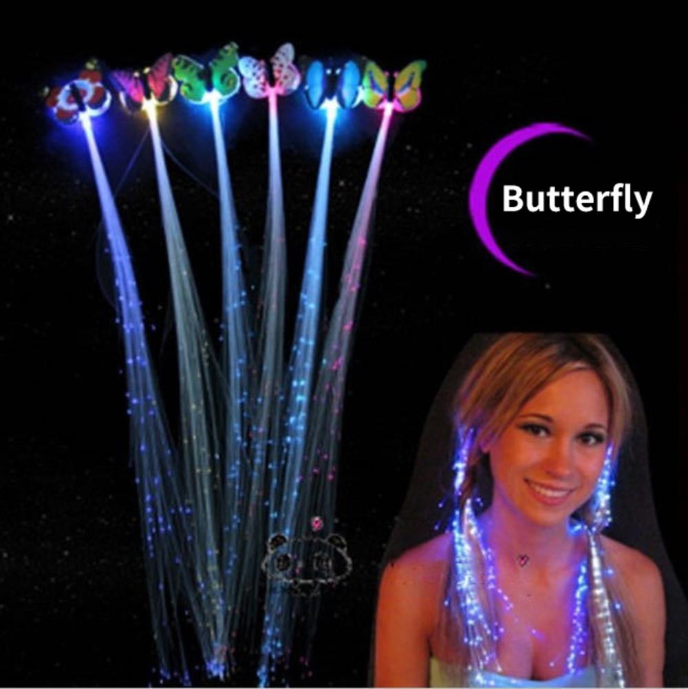 LED Flashing Hair Braid Glowing Luminous Hairpin Novelly Hair Ornament Girls Led Toys New Year Party Christmas Gifts