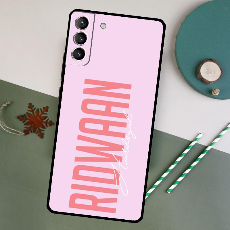 Pastellfarbene Custom Name Monogramm Hülle Für Samsung Galaxy S20 S21 FE S22 Plus S23 Ultra S8 S9 S10 Plus Note 10 20 Ultra Cover