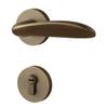 Antique Bronze Magnetic Silent Bedroom Door Lock with Retro Wood Handle