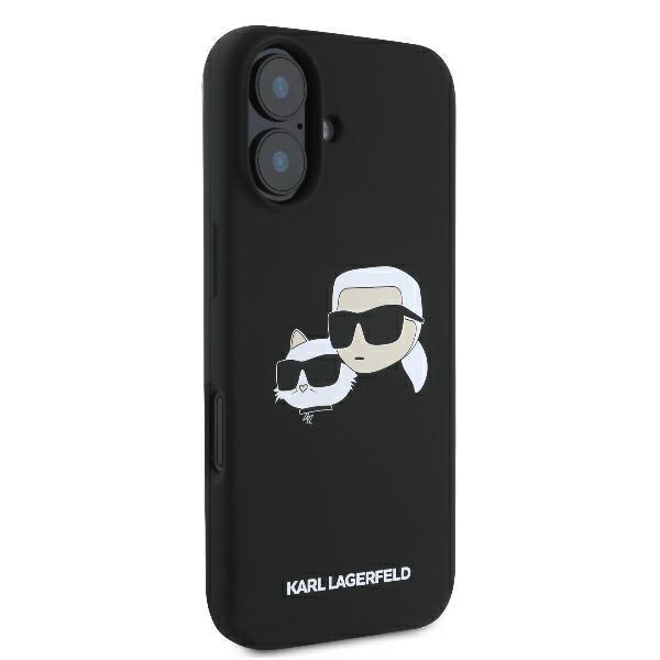 Karl Lagerfeld KLHMP16SSKCHPPLK iPhone 16 6.1" Black/black Hardcase Silicone Double Heads Print MagSafe