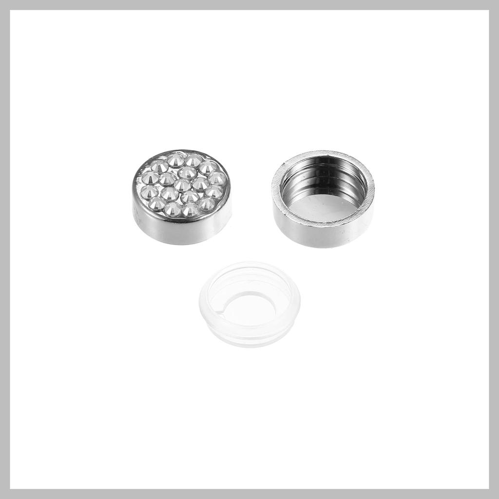 RATCHROLL License Plate Rhinestone Screw Cap Cover White 1 Set