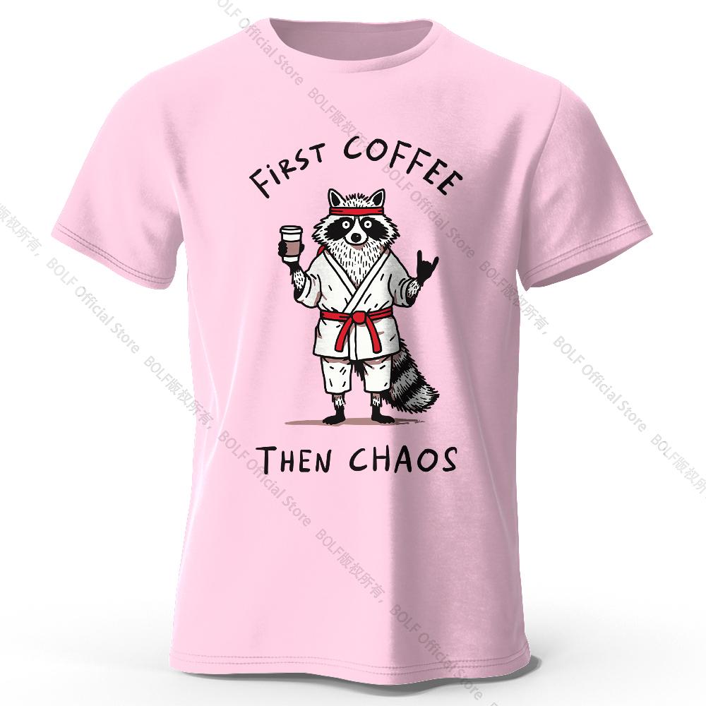 Men's First Coffee Printed T-Shirt 100% Cotton Oversized Morning Graphic Tees for Women Summer Tops Cafe Streetwear
