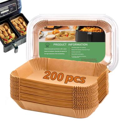 200Pcs Air Fryer Liners for Ninja Air Fryer Parchment Paper Liners Disposable Food-Grade Rectangle Accessories for Baking Roasting Frying Serving