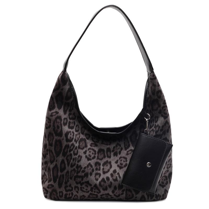 Retro fashion leopard print tote bag trendy casual large capacity underarm shoulder bag new women's bag