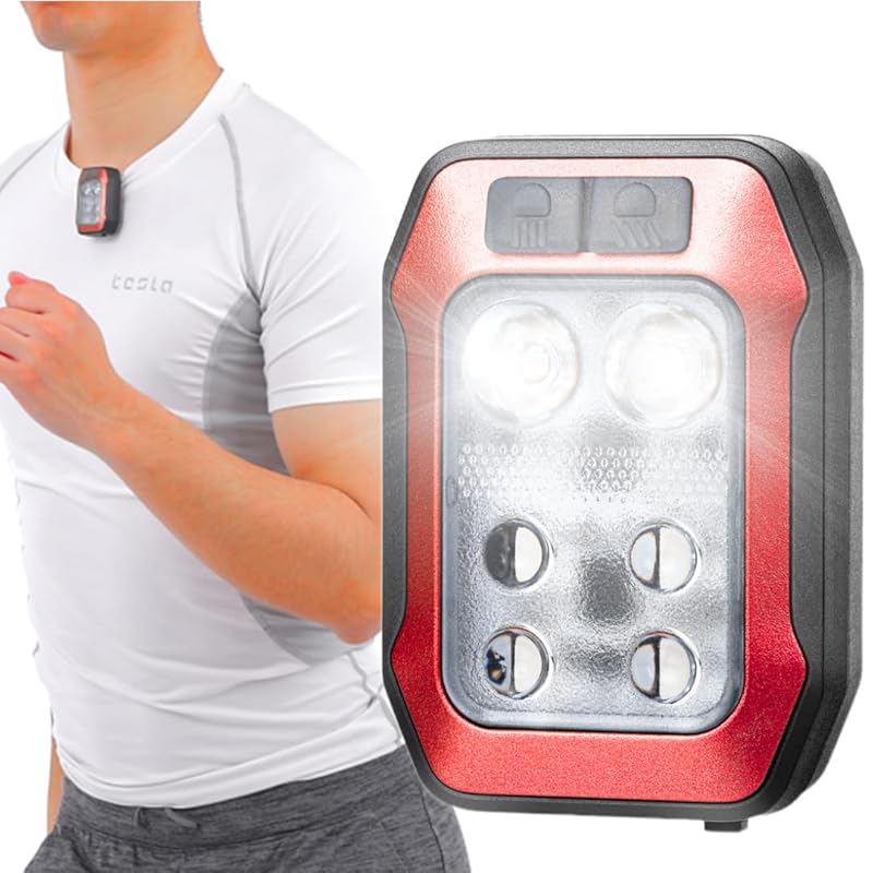 

running light neck light walking stroll rechargeable clip light (red)