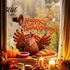 Creative Holiday Gift Autumn Thanksgiving Turkey Window Static Sticker Decorative Removable PVC Decals Theme Scene Setter Harvest Wall Clings