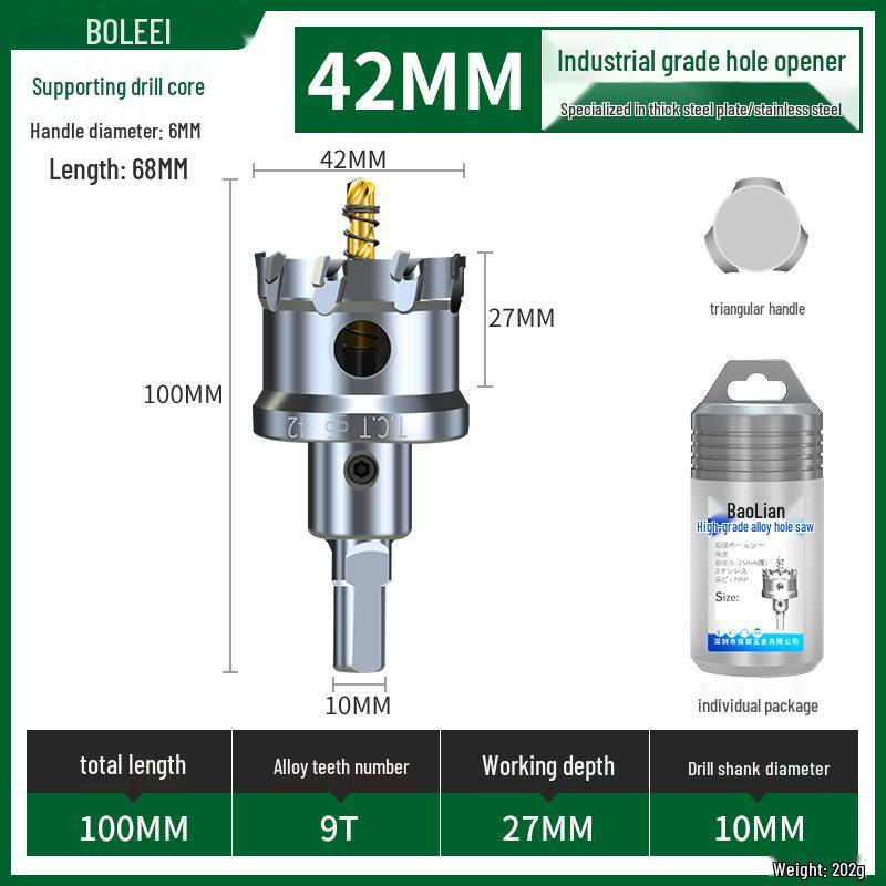 Stainless Steel Alloy Hole Saw for Woodworking & Metal Drilling