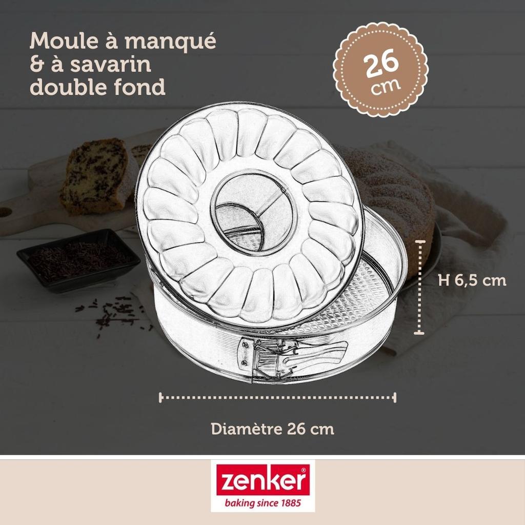 Moule à manqué et à savarin double fond 26 cm Zenker Black