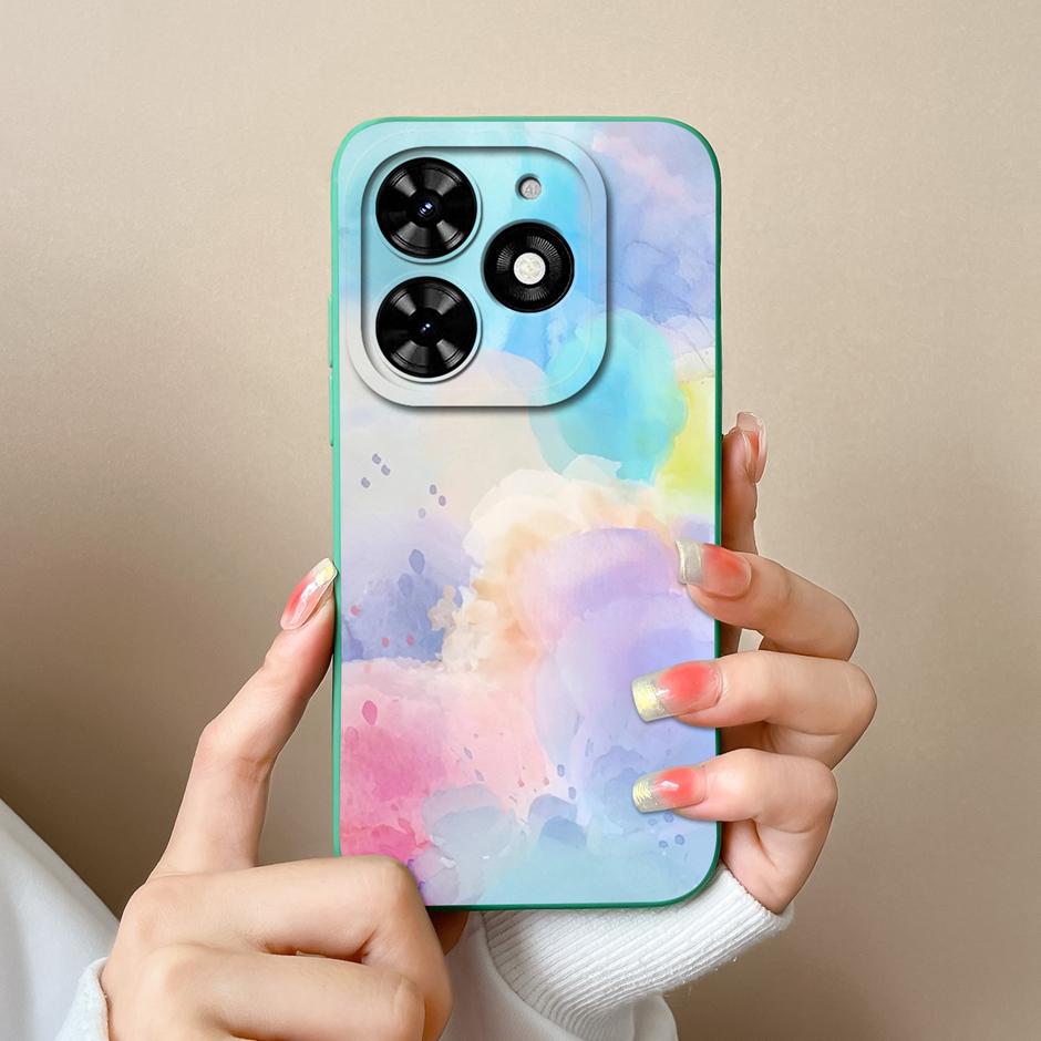 For Tecno Spark Go 2024 Casing Fashion Coconut Tree Liquid Silicone Soft TPU Shockproof Phone Cover For TecnoSpark Go 2024 Funda