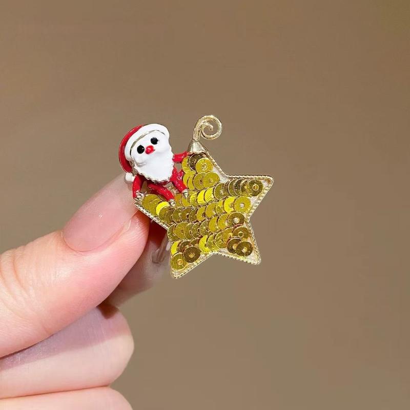 Cartoon Snowman Christmas Tree Brooches For Women Versatile Light Luxury Lapel Pin Clothing Accessories Party Gifts