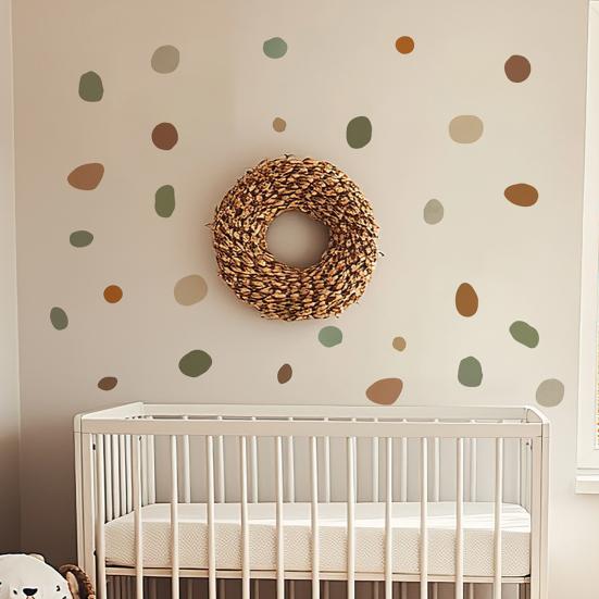 6 Sheet Irregular Polka Dots Wall Stickers, Colorful Boho Wall Decals, Peel and Stick Removable Vinyl Stickers for Playroom Bedroom Nursery
