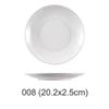 OEING Minimalist White Melamine Round Dinner Plate
