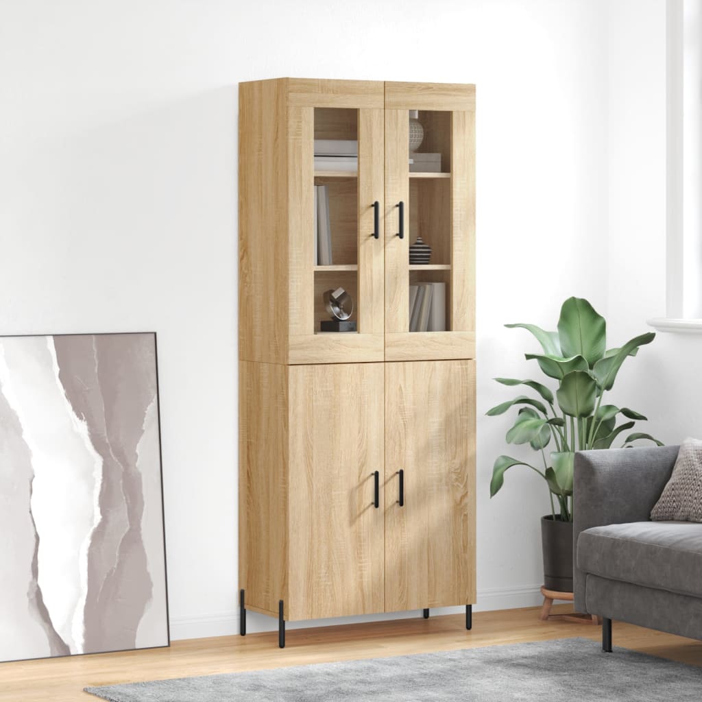 Highboard in Sonoma Oak Finish 69.5 x 34 x 180 cm Engineered Wood