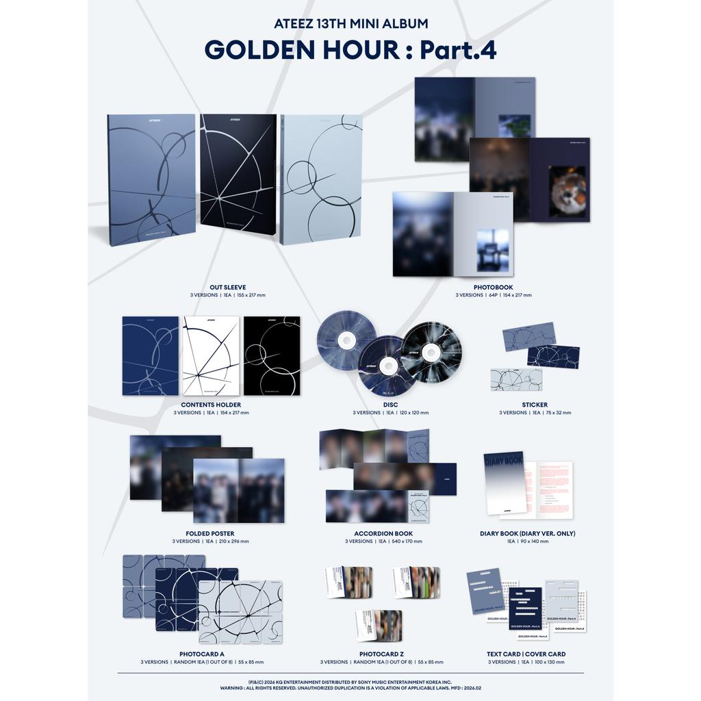 [Sofort lieferbar] Ateez Golden Hour : Teil 4 (A-Version / Tagebuch-Version / Z-Version)