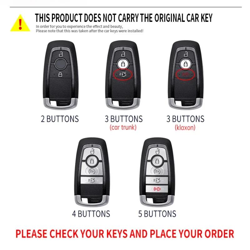 2/3/4/5Bt Metal Car Key Cover Fob Case Shell For Ford Edge Fusion Mustang Explorer F150 F250 F350 Ecosport Mondeo Mustang Ranger